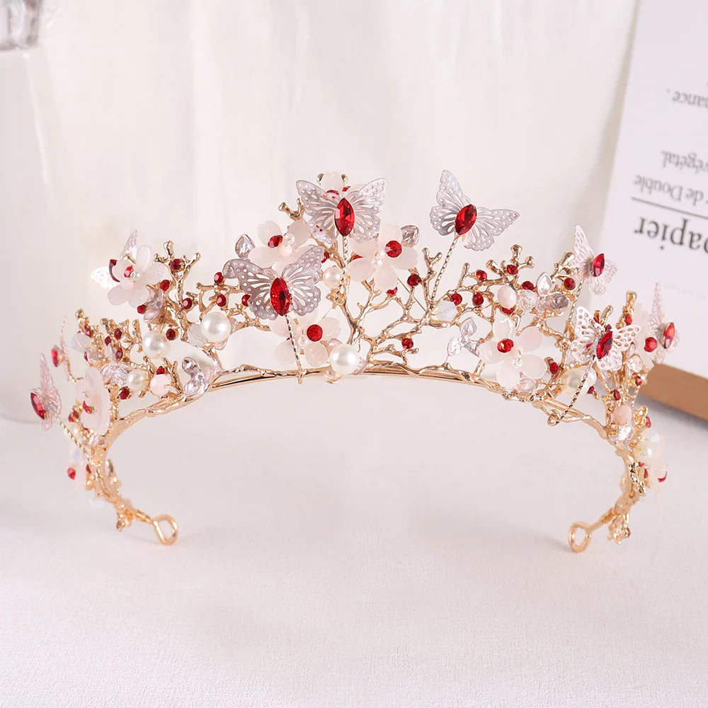 Women's Zinc Alloy Butterfly Pattern Tiaras Bridal Classic Crown