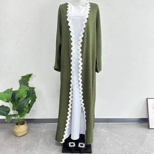 Women's Arabian Polyester Full Sleeve Plain Pattern Elegant Abaya