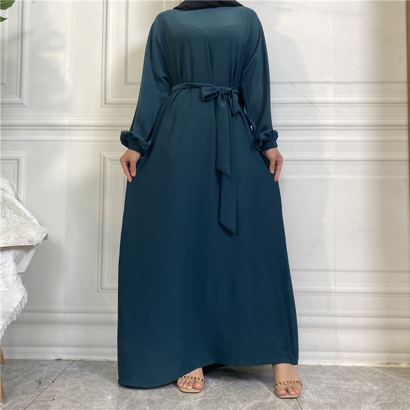 Women's Arabian Polyester Full Sleeve Solid Pattern Casual Abaya