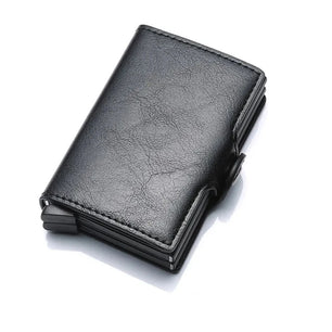 Men's Leather Hasp Closure Solid Pattern Card Holder Wallets