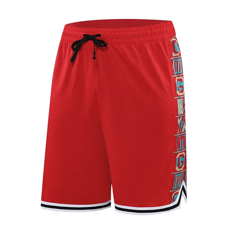 Men's Polyester Printed Pattern Breathable Fitness Sports Short