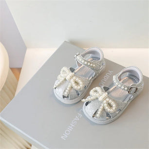 Kid's Leather Round Toe Breathable Pearl Pattern Formal Shoes