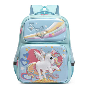 Kid's Nylon Waterproof Zipper Closure Unicorn School Backpack