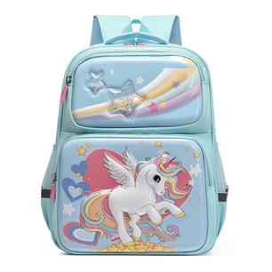 Kid's Nylon Waterproof Zipper Closure Unicorn School Backpack