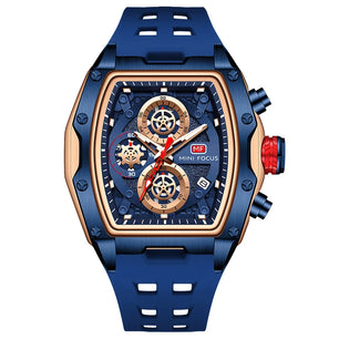 Men's Alloy Case Buckle Clasp Tonneau Shaped Quartz Wrist Watch