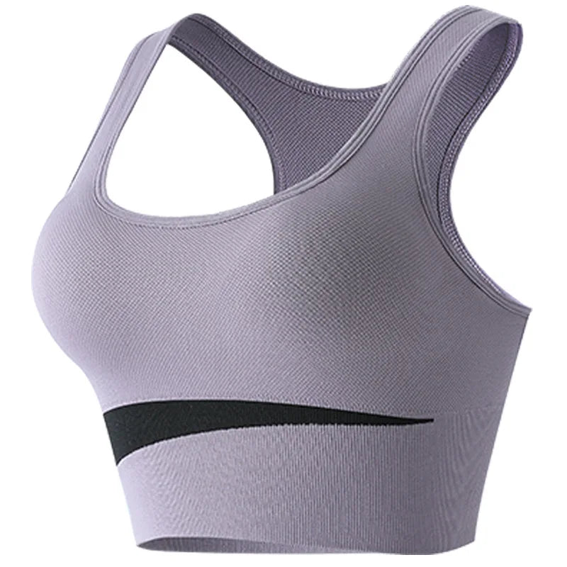 Women's Polyester O-Neck Sleeveless Shockproof Yoga Workout Top