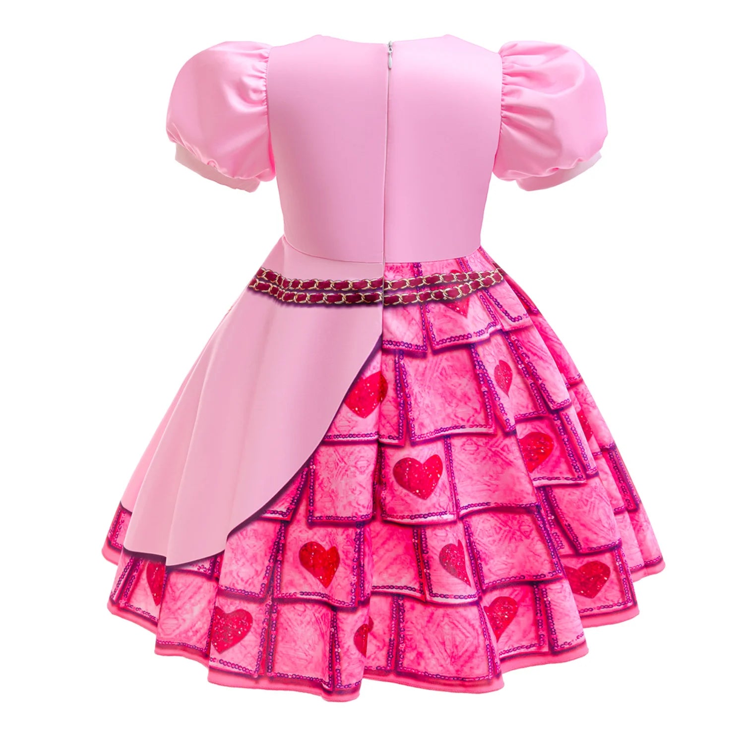 Kid's Girl Polyester Short Sleeves Printed Pattern Princess Dress