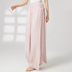 Women's Polyester Elastic Closure Solid Pattern Casual Trousers