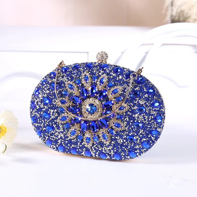 Women's PU Hasp Closure Rhinestone Pattern Luxury Wedding Clutch