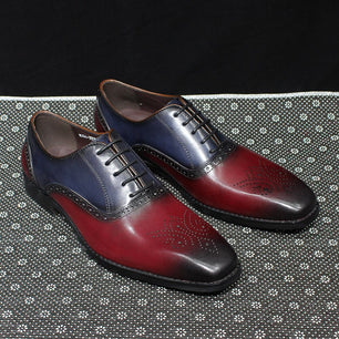 Men's PU Leather Pointed Toe Lace-Up Closure Elegant Oxford Shoes