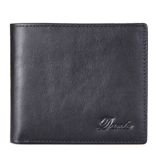 Men's Genuine Leather Letter Pattern Vertical Trendy Wallet