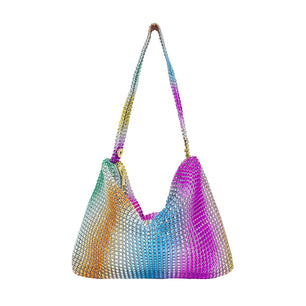 Women's Polyester Hasp Closure Sequined Pattern Shoulder Bag