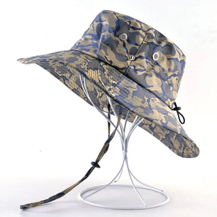 Men's Cotton Sun Protection Printed Pattern Breathable Bucket Hats