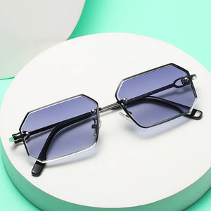 Men's Alloy Frame Acrylic Lens Polygon Shaped UV400 Sunglasses