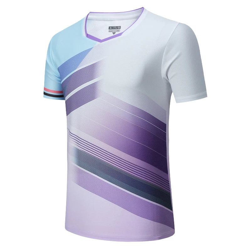 Men's Polyester O-Neck Short Sleeves Printed Pattern Sport T-Shirt