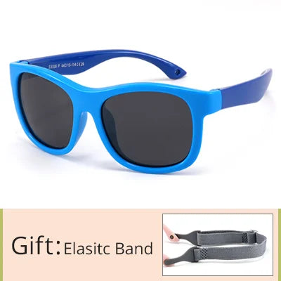 Kid's Acetate Frame Polycarbonate Lens Square Shaped Sunglasses