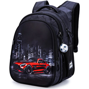 Kid's Boy Nylon Zipper Closure Waterproof Trendy School Backpack