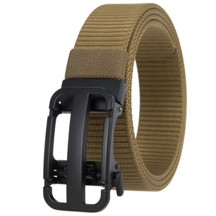 Men's Canvas Automatic Buckle Breathable Solid Pattern Belts