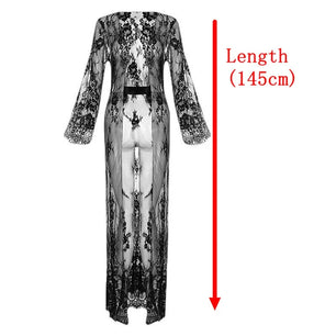 Women's Spandex V-Neck Long Sleeves Patchwork Sleepwear Dress