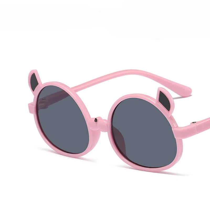 Kid's Resin Frame Acrylic Lens Round UV Protection Sunglasses