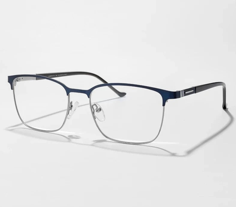 Men's Titanium Alloy Frame Full-Rim Square Shaped Trendy Glasses