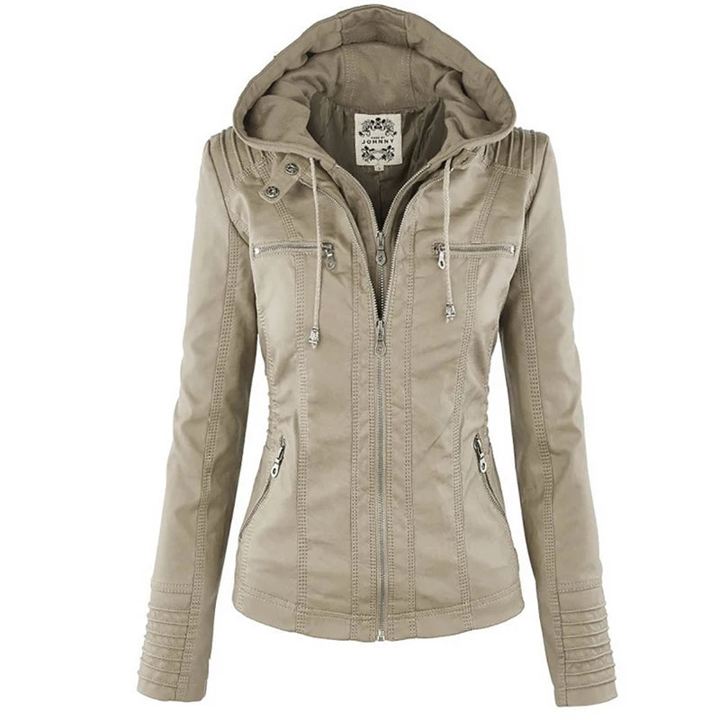 Women's Polyester Long Sleeves Solid Pattern Waterproof Jacket