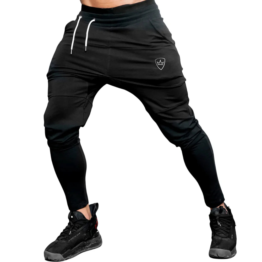 Men's Polyester Drawstring Closure Quick-Drying Gymwear Trousers