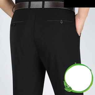 Men's Cotton Zipper Fly Closure Full Length Formal Wear Pants