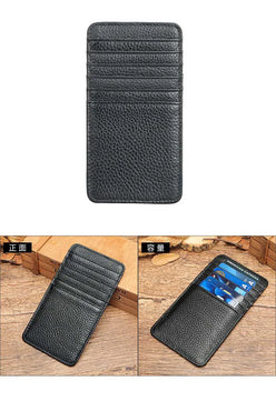 Women's Genuine Leather Solid Pattern Card Holder Mini Wallets