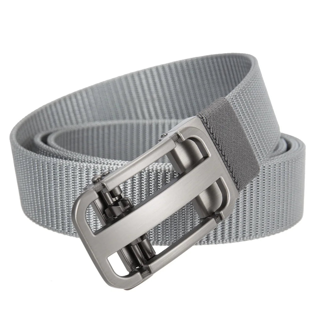 Men's Canvas Automatic Buckle Breathable Solid Pattern Belts