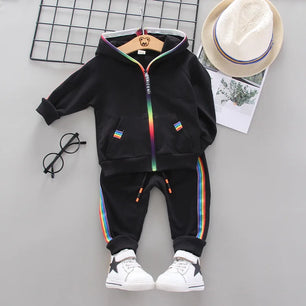 Kid's Boys Cotton Long Sleeves Casual Hooded Two-Piece Suit