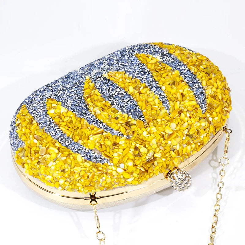 Women's Polyester Hasp Closure Rhinestone Pattern Wedding Clutch