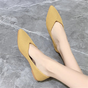 Women's Microfiber Pointed Toe Slip-On Closure Casual Shoes