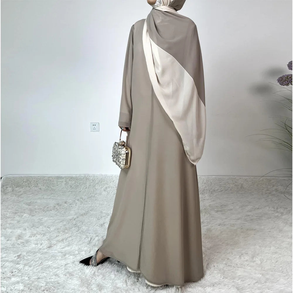 Women's Arabian Polyester Full Sleeve Plain Pattern Elegant Abaya