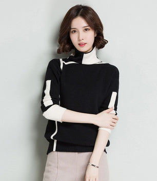 Women's Acrylic Turtleneck Full Sleeve Casual Wear Knitted Sweater