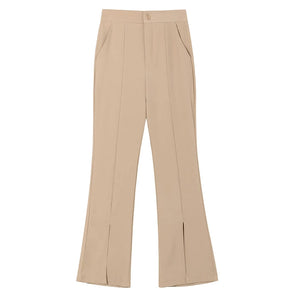 Women's Cotton High Waist Elastic Closure Casual Wear Trousers