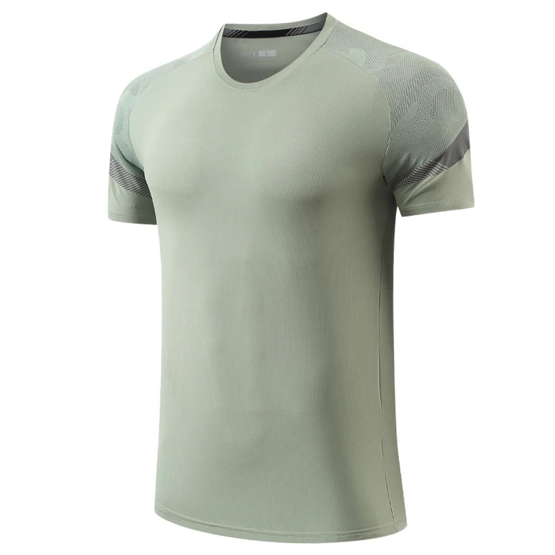 Men's Nylon Short Sleeve Pullover Closure Sportswear T-Shirt