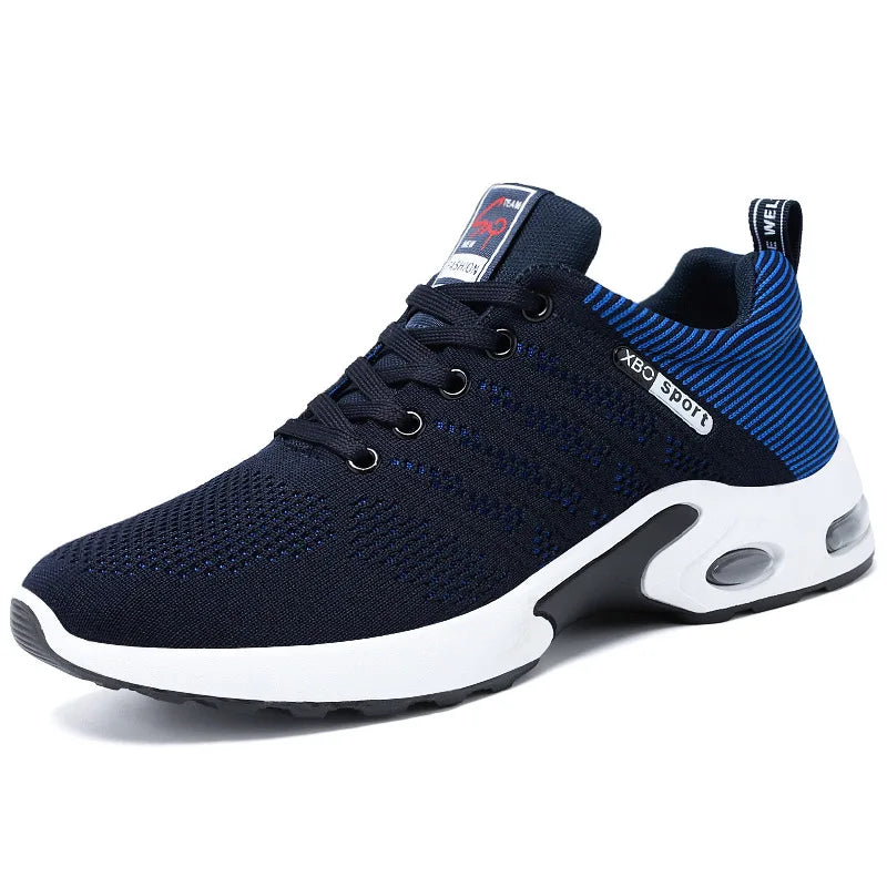 Men's Mesh Round Toe Lace-Up Closure Breathable Sports Wear Shoes