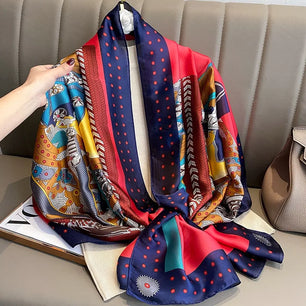 Women's Silk Neck Wrap Printed Pattern Trendy Beach Scarves