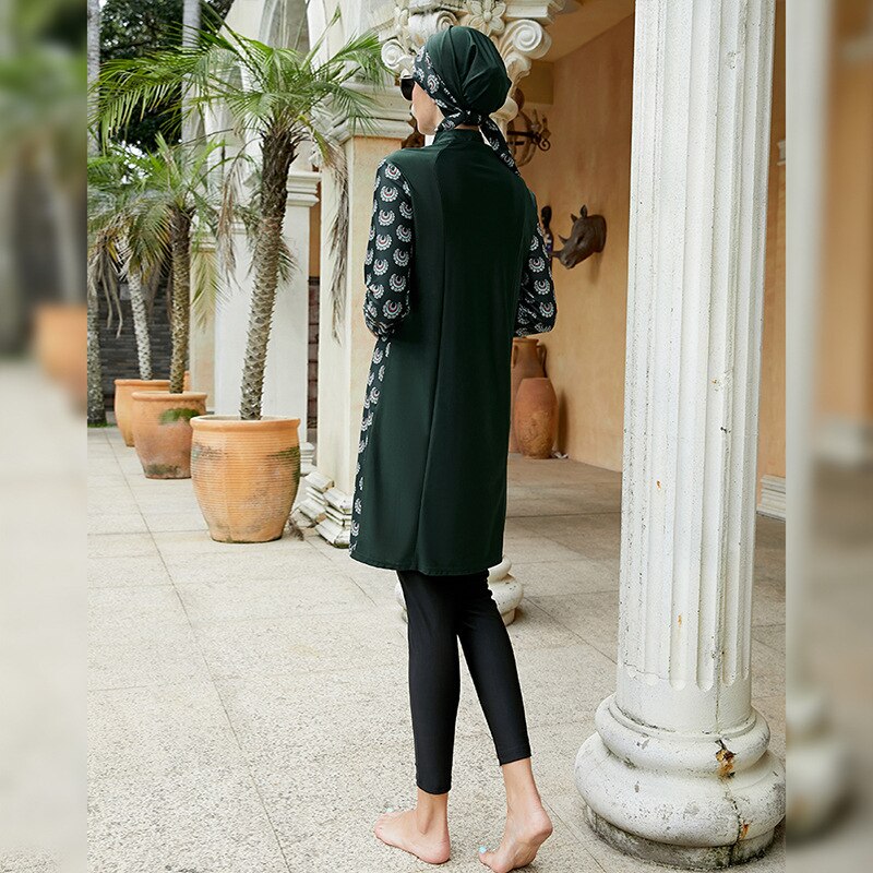 Women's Arabian Polyester Long Sleeve Printed Bathing Swimwear