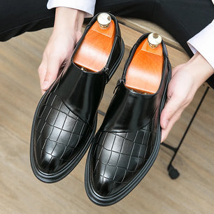 Men's Microfiber Pointed Toe Slip-On Closure Luxury Casual Shoes