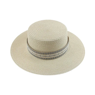 Women's Straw Solid Pattern Glamorous Sun Protection Brim Hat