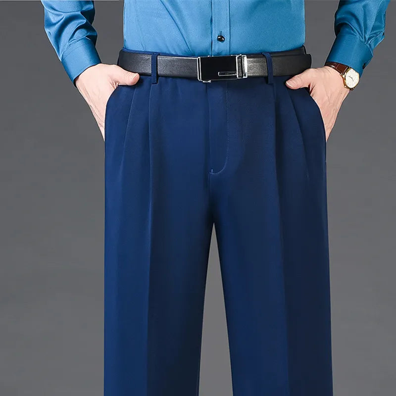 Men's Rayon Zipper Fly Closure Full Length Formal Wear Pants