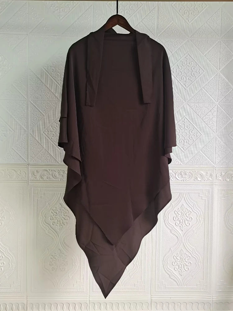 Women's Arabian Polyester Solid Pattern Casual Wear Long Hijabs