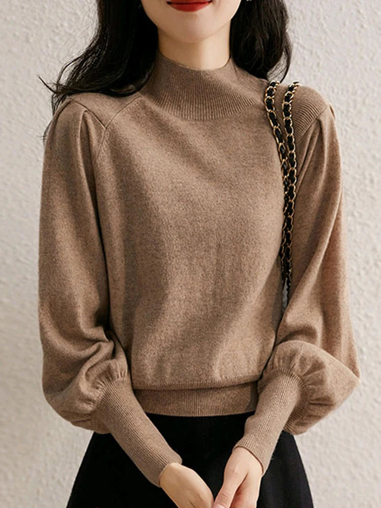 Women's Acrylic Turtleneck Long Sleeves Casual Wear Sweaters