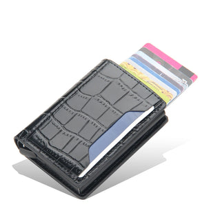 Men's PU Leather Card Holder Crocodile Pattern Trendy Wallets