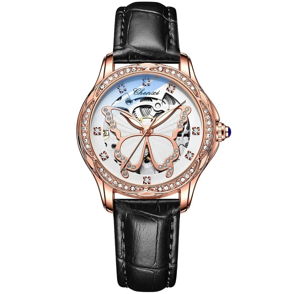 Women's Stainless Steel Round Shaped Waterproof Luxury Watch