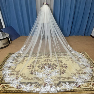 Women's Polyester Applique Edge One-Layer Bridal Wedding Veils