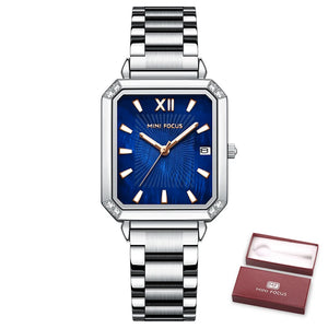 Women's Alloy Case Hidden Clasp Rectangle Shape Quartz Watch