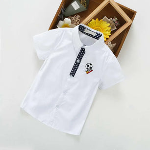 Kid's Boys Polyester Short Sleeves Solid Pattern Casual Dress